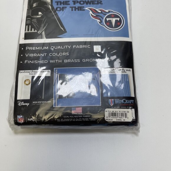 NFL Tennessee Titans x Star Wars Darth Vader Flag Banner 3x5 Blue USA Made NEW - Picture 4 of 5